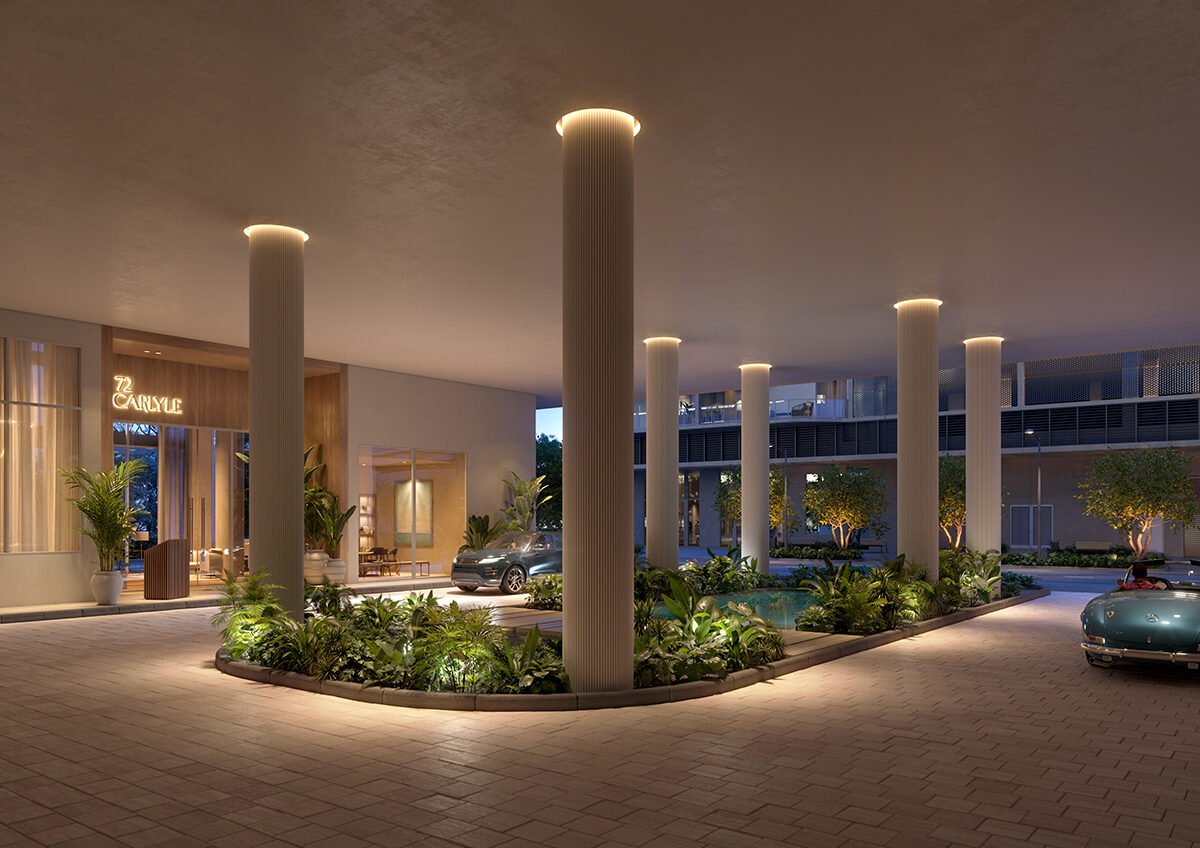 72 Carlyle Miami Beach Residencias es un proyecto de lujo en la playa de Miami, con terrazas privadas, techos altos y vistas impresionantes.